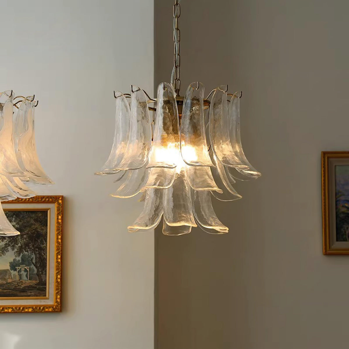 Aurora Lustre Murano Verre Feuille Doré - Neutralighting