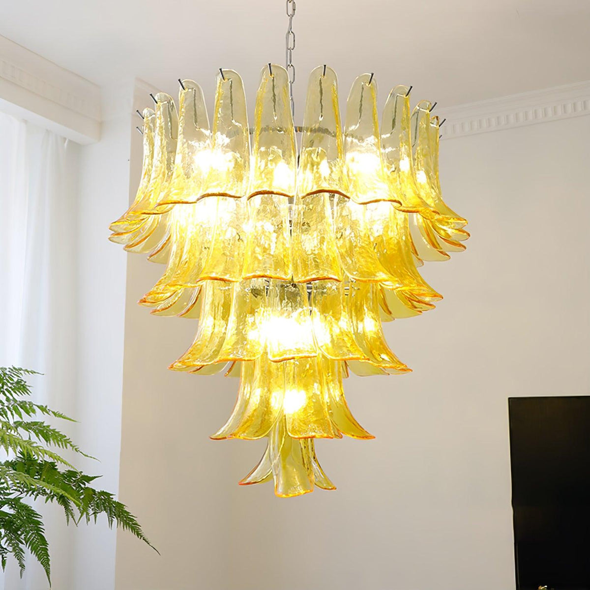Aurora Lustre Murano Verre Feuille Doré - Neutralighting