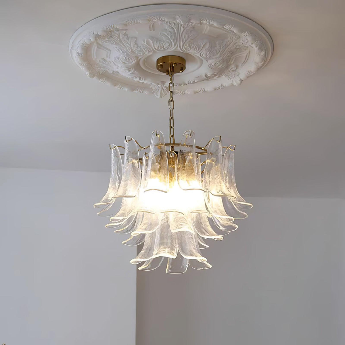 Aurora Lustre Murano Verre Feuille Doré - Neutralighting