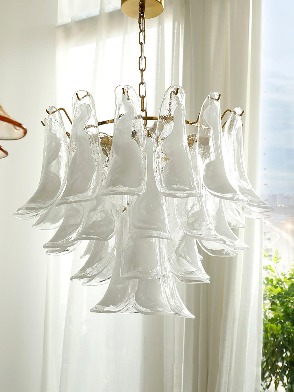 Aurora Lustre Murano Verre Feuille Doré - Neutralighting