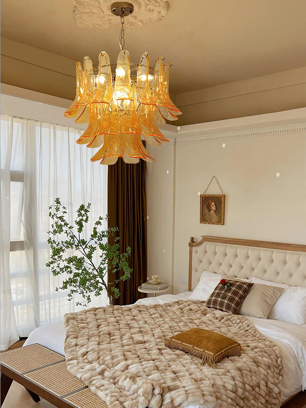 Aurora Lustre Murano Verre Feuille Doré - Neutralighting