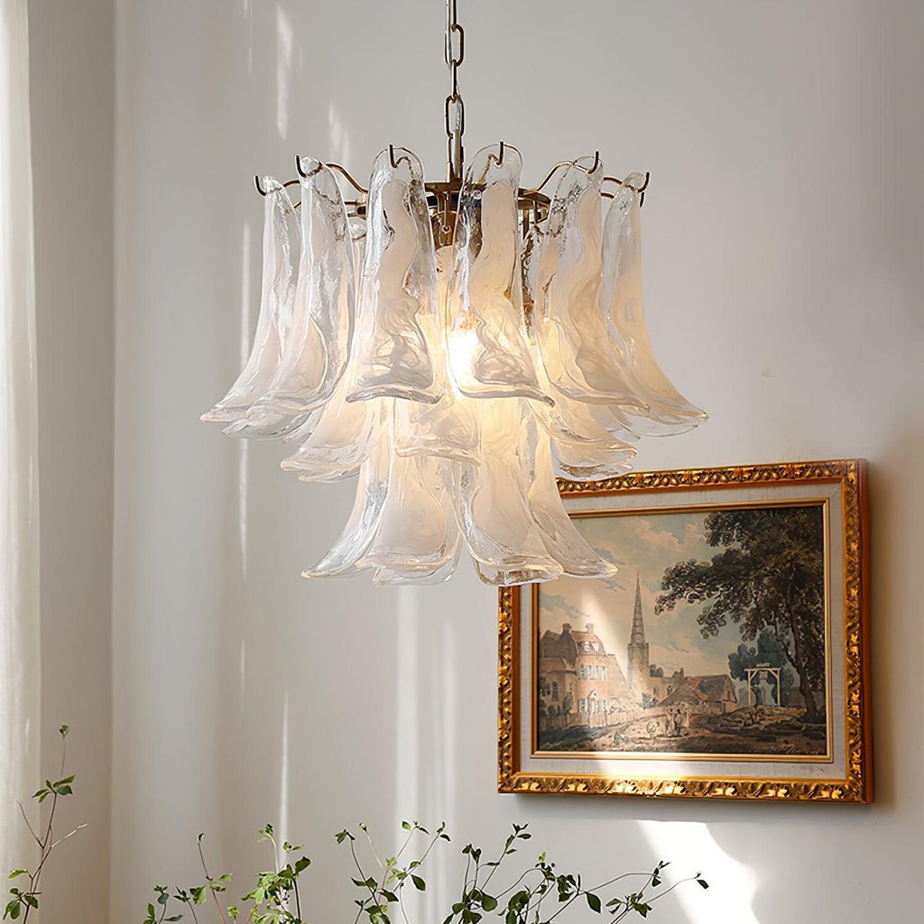 Aurora Lustre Murano Verre Feuille Doré - Neutralighting