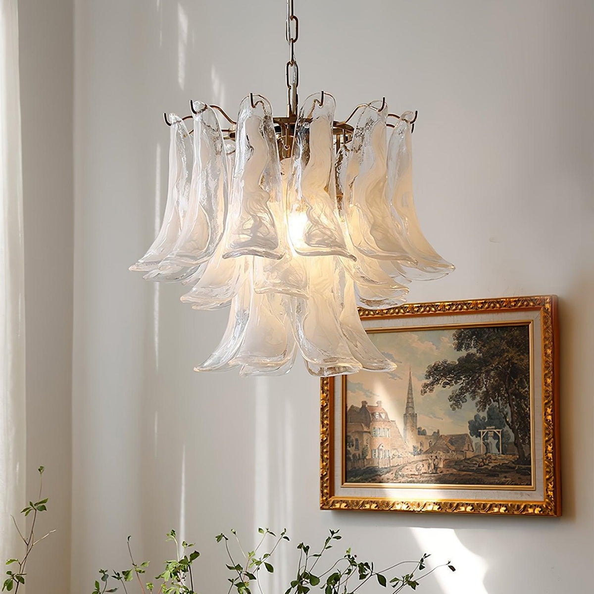 Aurora Lustre Murano Verre Feuille Doré - Neutralighting