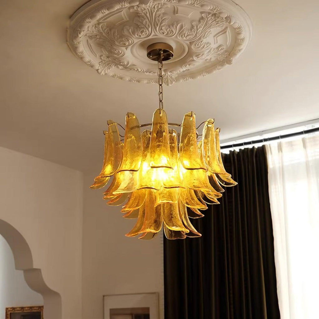 Aurora Lustre Murano Verre Feuille Doré - Neutralighting