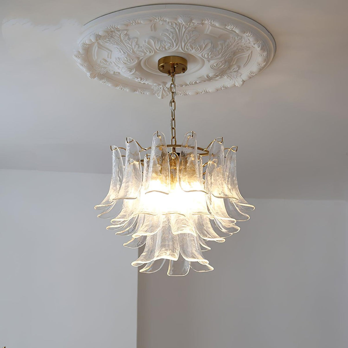 Aurora Lustre Murano Verre Feuille Doré - Neutralighting