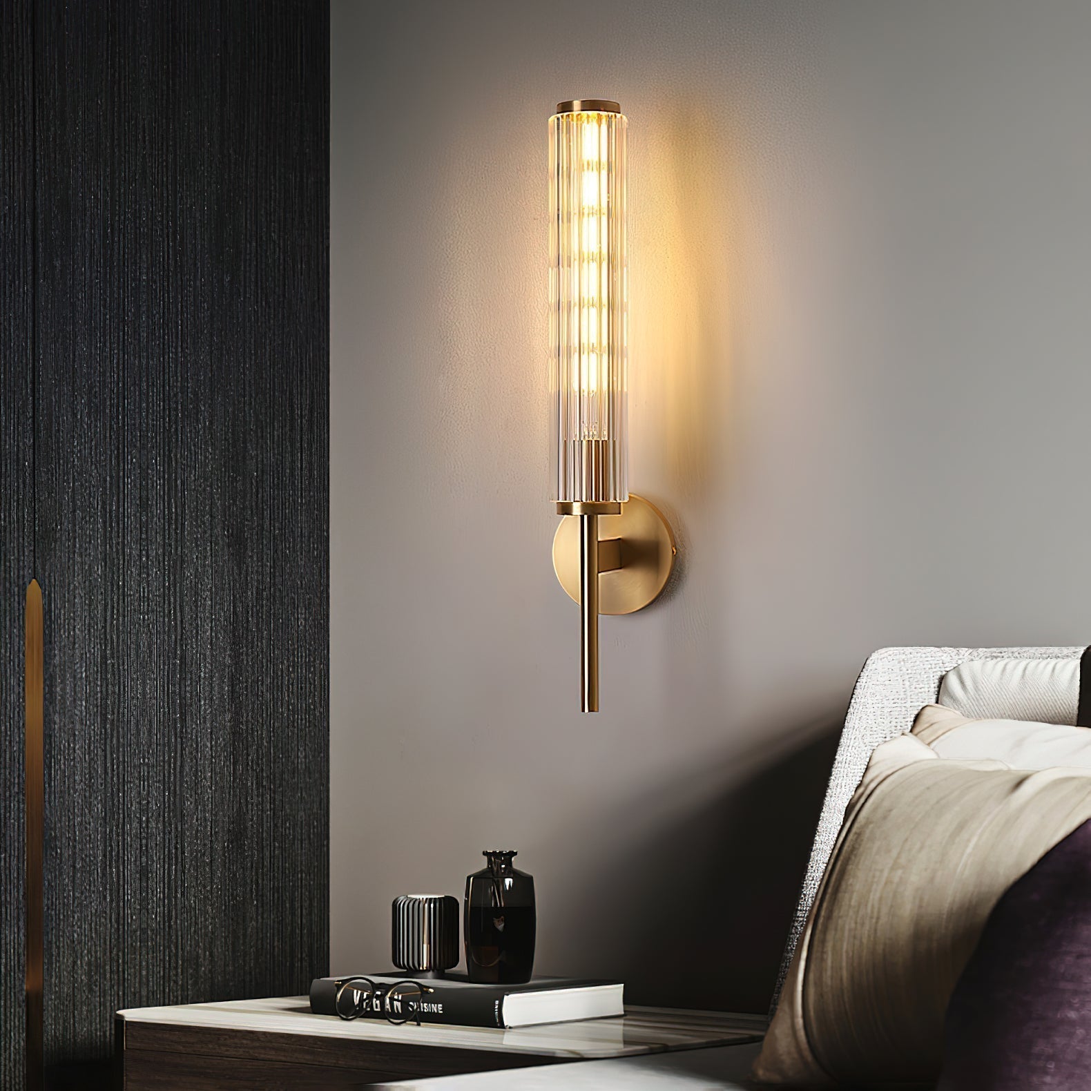 Cemaros Applique Murale Linéaire en Laiton et Verre Premium - Neutralighting