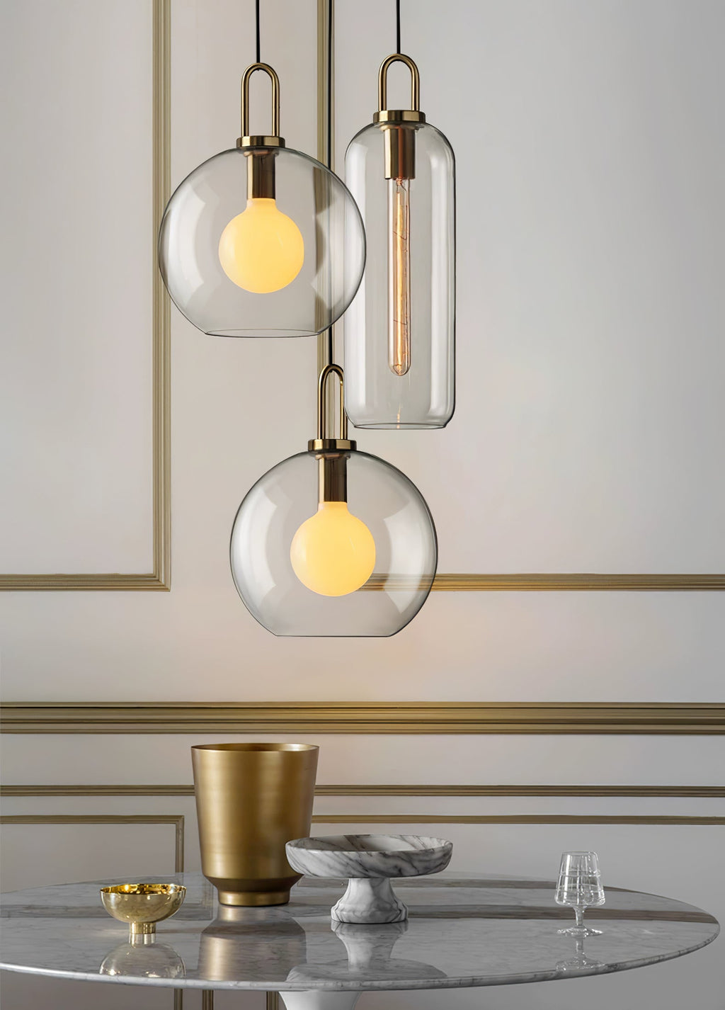 Solara Suspension en Verre Givré Swag Réglable - Neutralighting
