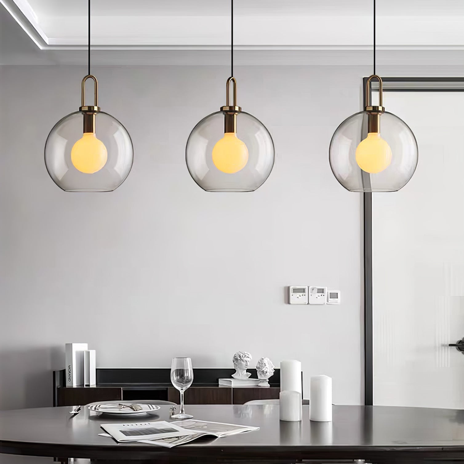 Solara Suspension en Verre Givré Swag Réglable - Neutralighting