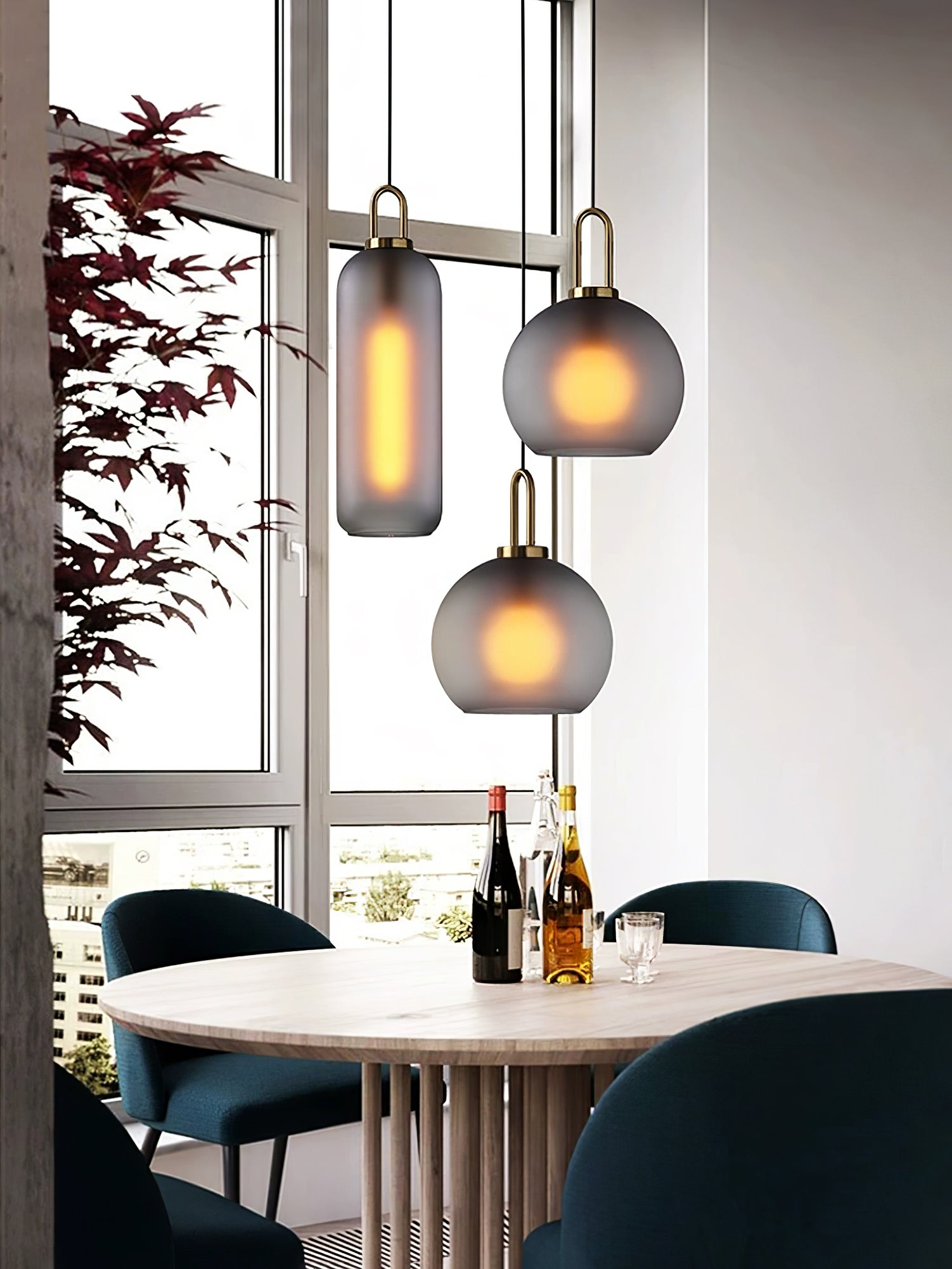 Solara Suspension en Verre Givré Swag Réglable - Neutralighting