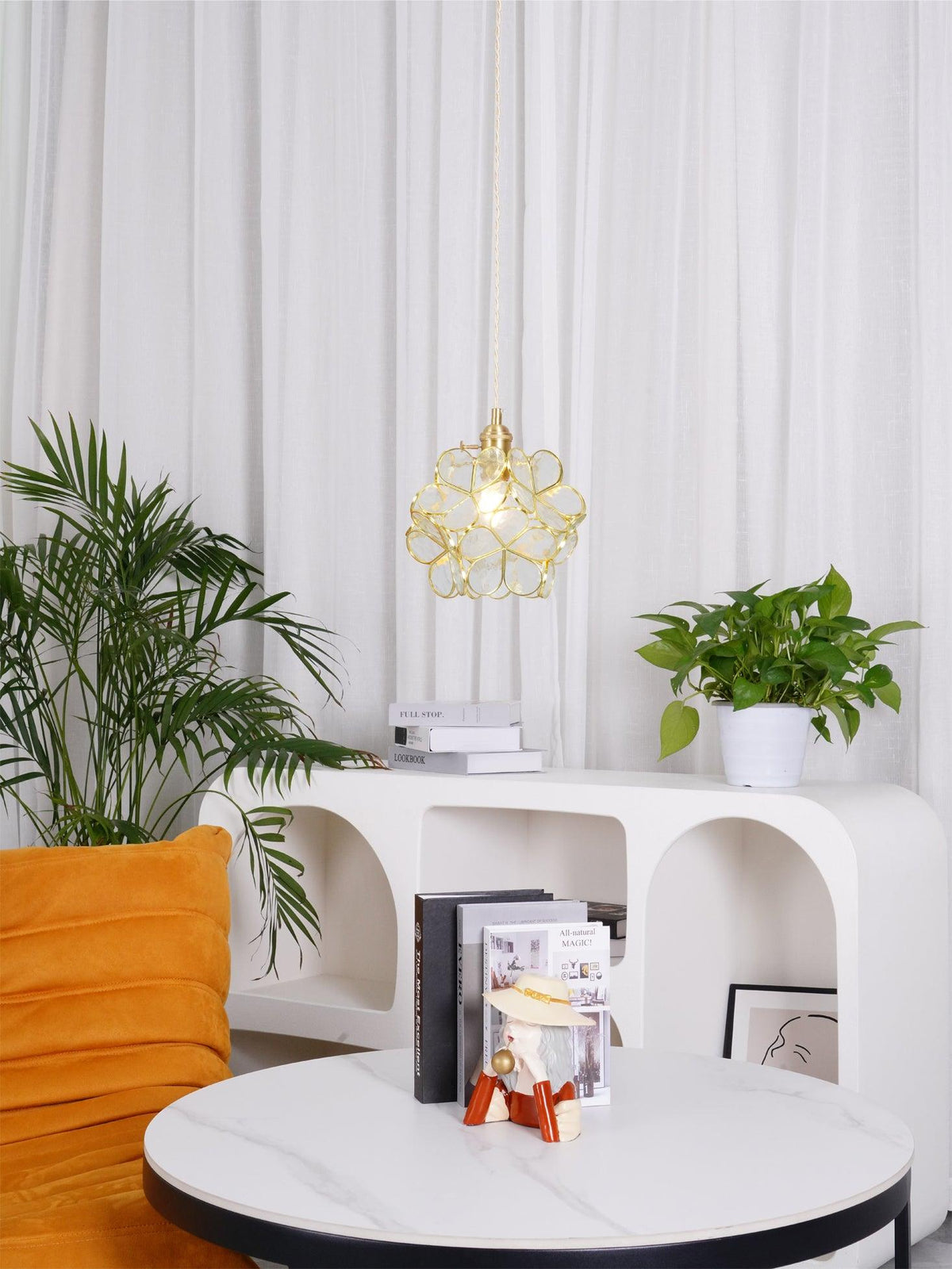 Lustra Suspension en Verre en Forme de Pétale pour Cuisine - Neutralighting