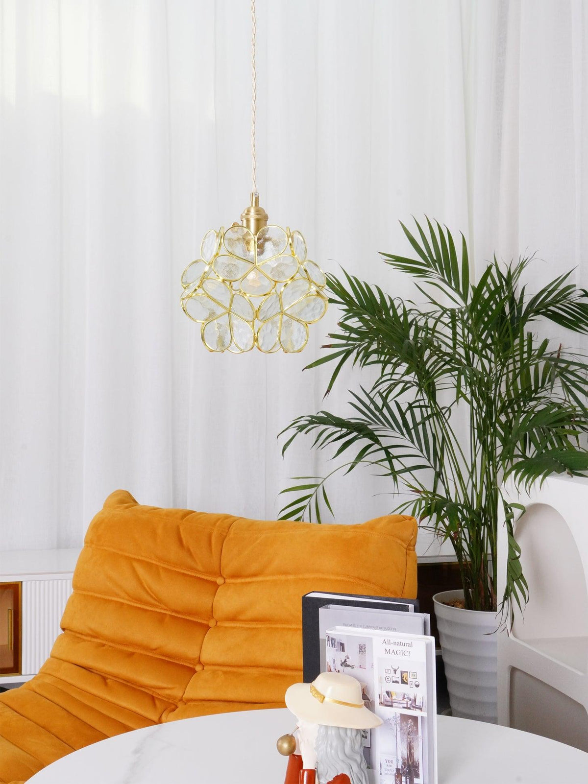 Lustra Suspension en Verre en Forme de Pétale pour Cuisine - Neutralighting