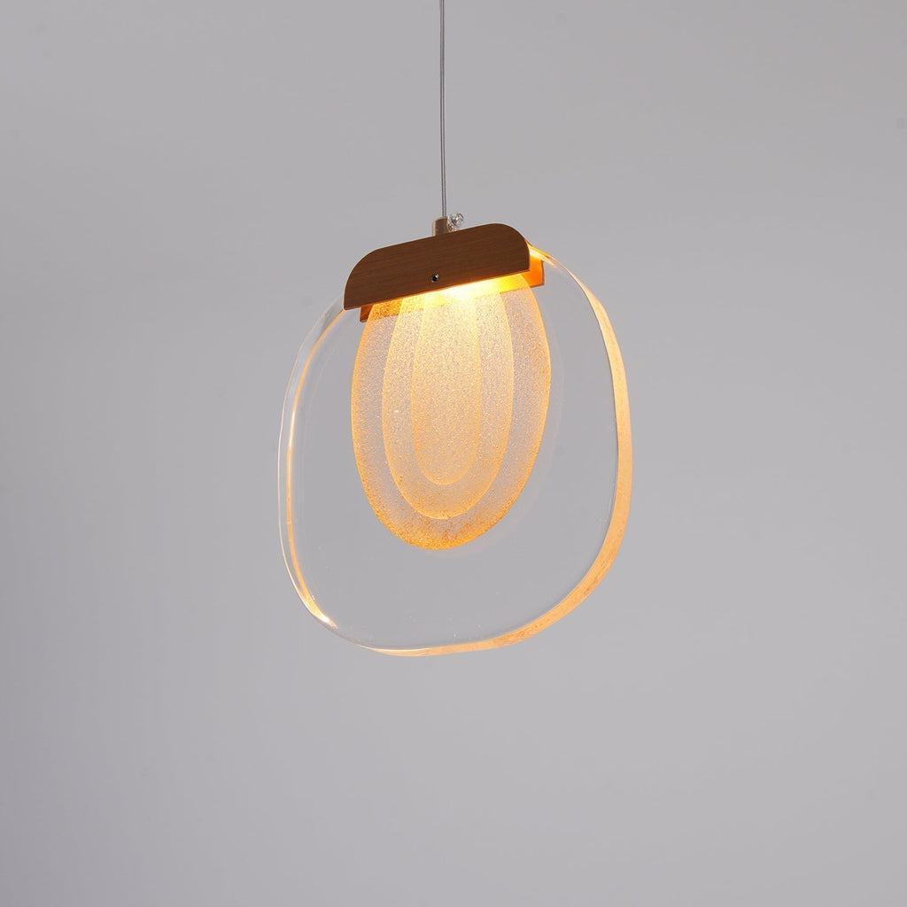 Virelli Lampe Pendante Abat-jour en Verre Ondulé Accent Doré Scandi LED - Neutralighting