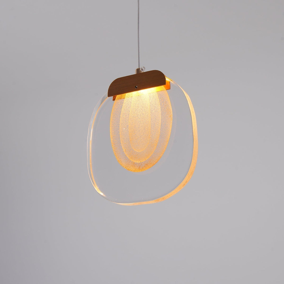 Virelli Lampe Pendante Abat-jour en Verre Ondulé Accent Doré Scandi LED - Neutralighting