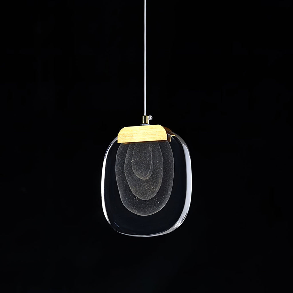 Virelli Lampe Pendante Abat-jour en Verre Ondulé Accent Doré Scandi LED - Neutralighting