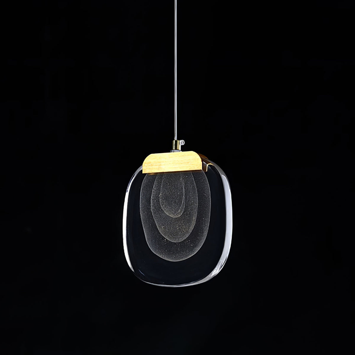 Virelli Lampe Pendante Abat-jour en Verre Ondulé Accent Doré Scandi LED - Neutralighting