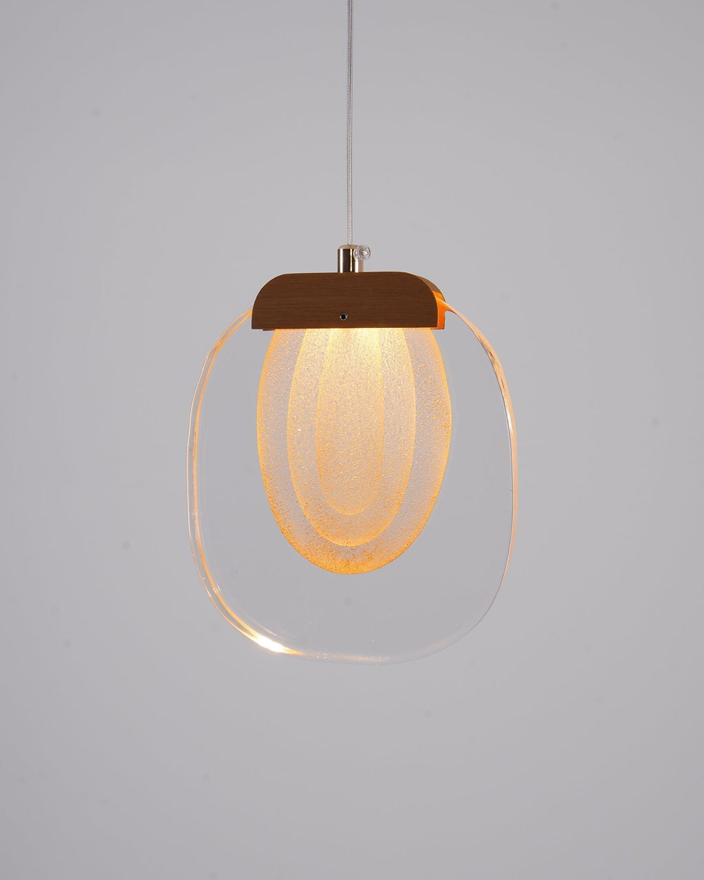 Virelli Lampe Pendante Abat-jour en Verre Ondulé Accent Doré Scandi LED - Neutralighting