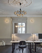 Lustra Suspension en Verre Globe Cluster Laiton - Neutralighting