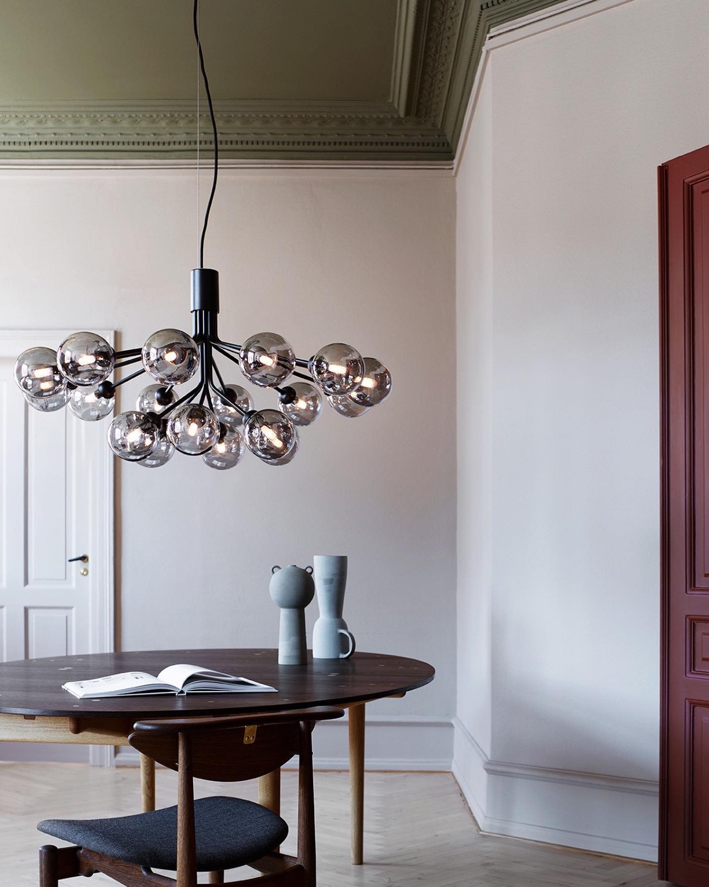 Lustra Suspension en Verre Globe Cluster Laiton - Neutralighting