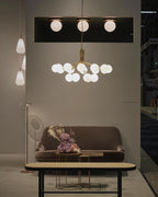 Lustra Suspension en Verre Globe Cluster Laiton - Neutralighting