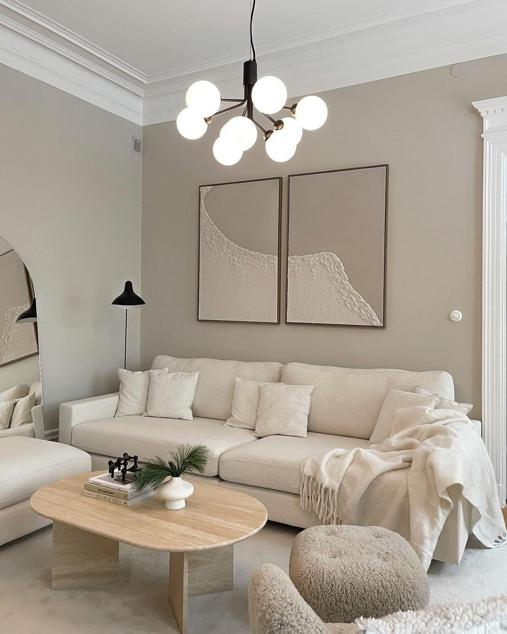 Lustra Suspension en Verre Globe Cluster Laiton - Neutralighting