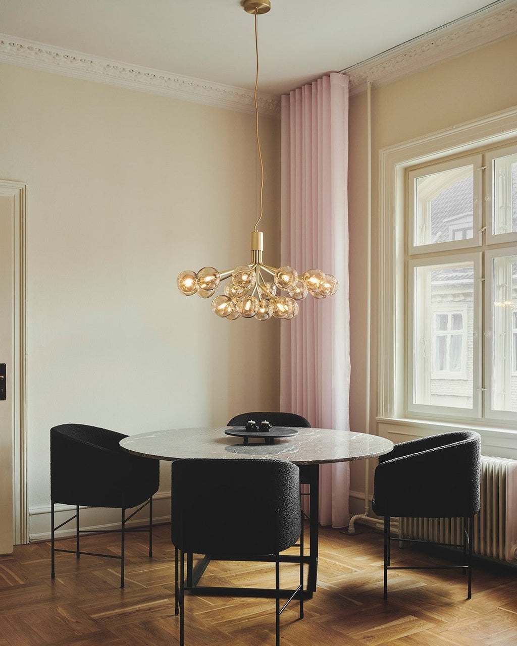 Lustra Suspension en Verre Globe Cluster Laiton - Neutralighting