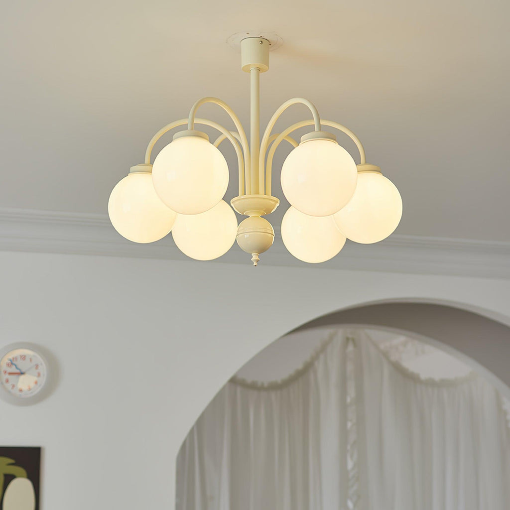 Lustra Chandelier Sphères en Verre Crème - Neutralighting