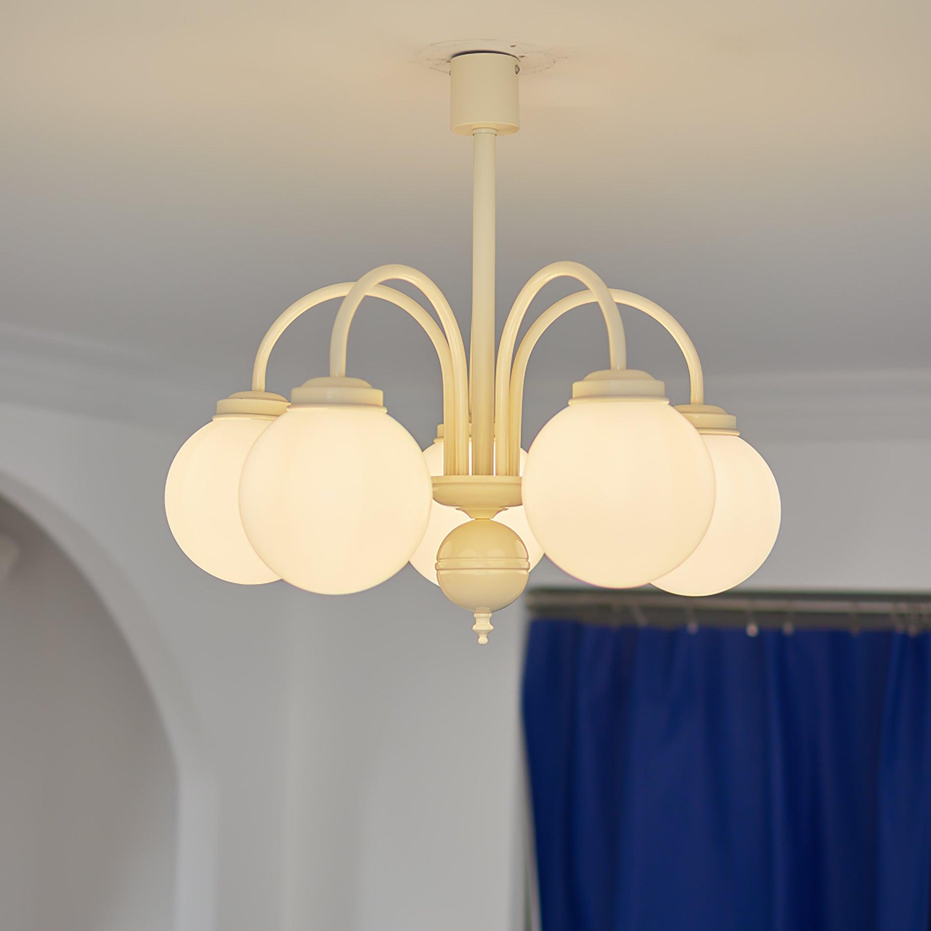 Lustra Chandelier Sphères en Verre Crème - Neutralighting