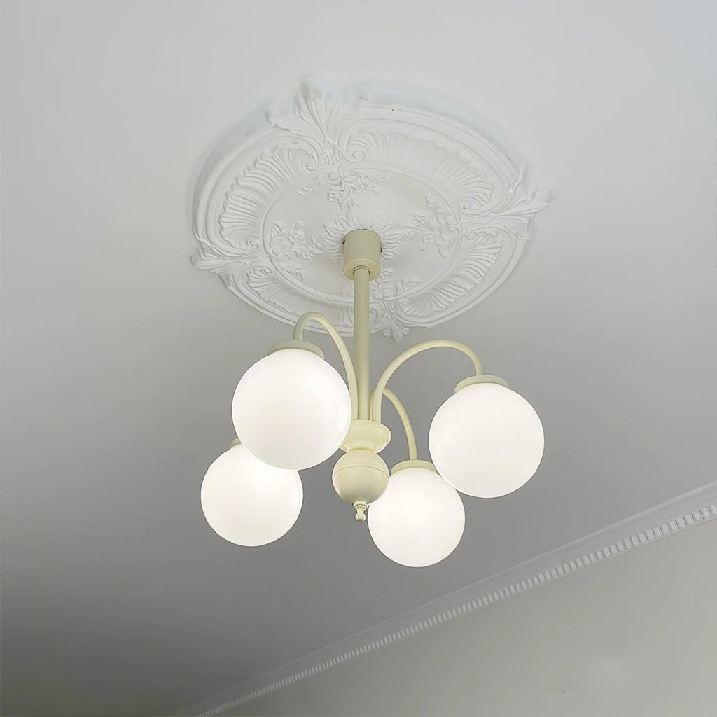 Lustra Chandelier Sphères en Verre Crème - Neutralighting