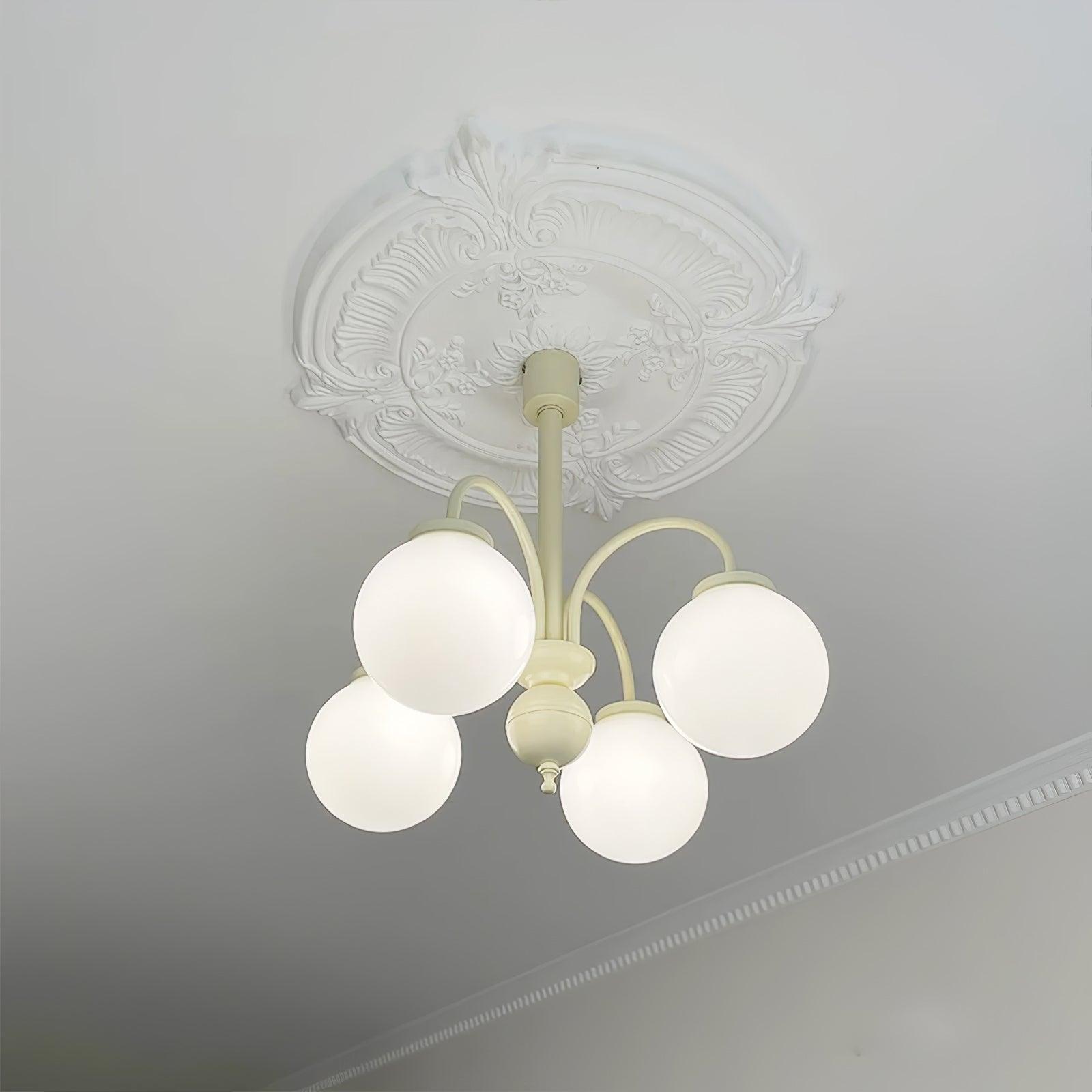 Lustra Chandelier Sphères en Verre Crème - Neutralighting