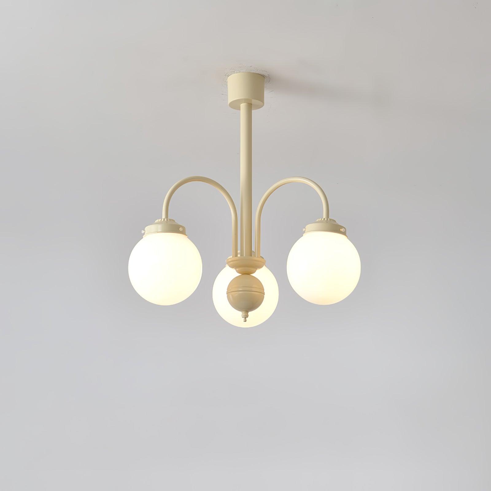 Lustra Chandelier Sphères en Verre Crème - Neutralighting