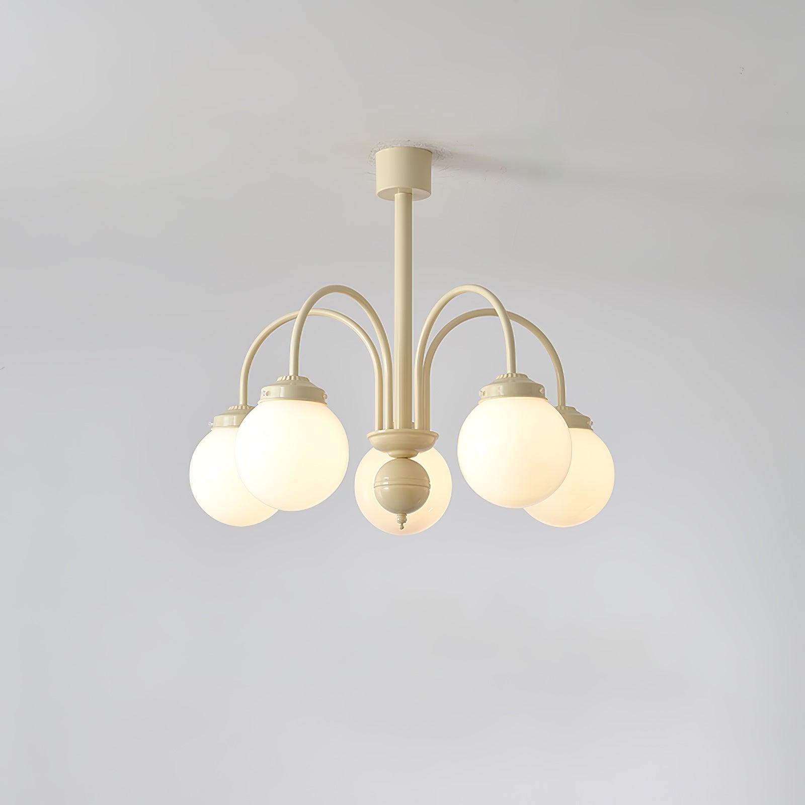 Lustra Chandelier Sphères en Verre Crème - Neutralighting