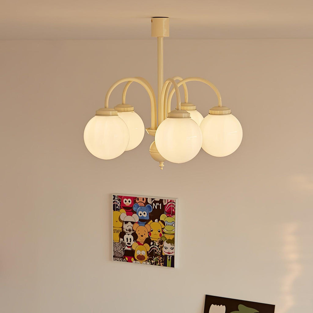Lustra Chandelier Sphères en Verre Crème - Neutralighting