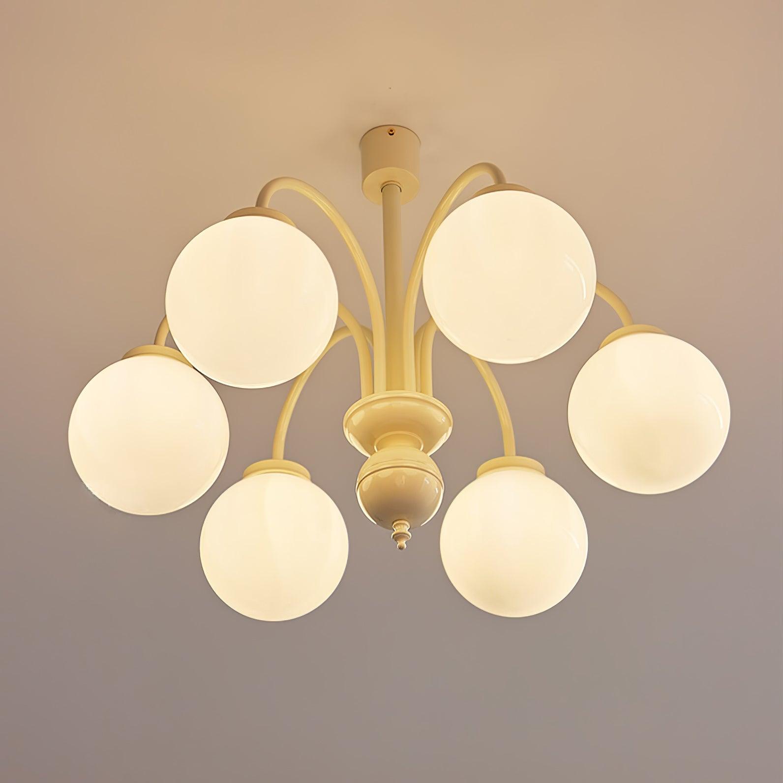 Lustra Chandelier Sphères en Verre Crème - Neutralighting