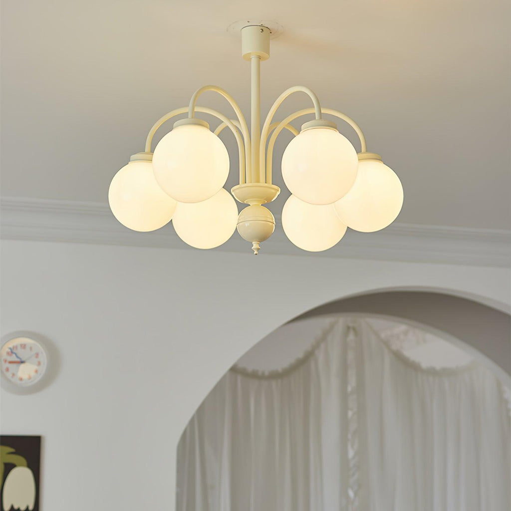 Lustra Chandelier Sphères en Verre Crème - Neutralighting