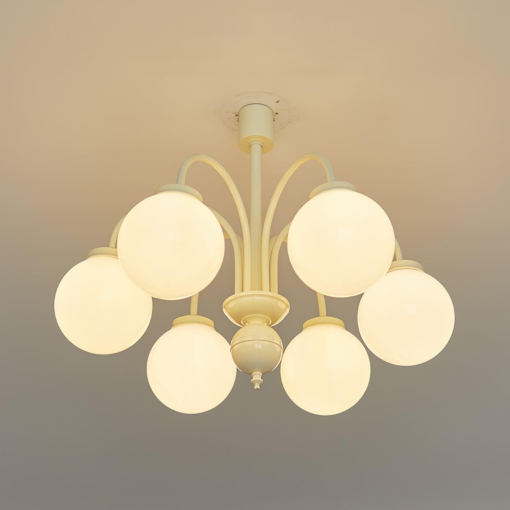 Lustra Chandelier Sphères en Verre Crème - Neutralighting
