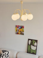 Lustra Chandelier Sphères en Verre Crème - Neutralighting