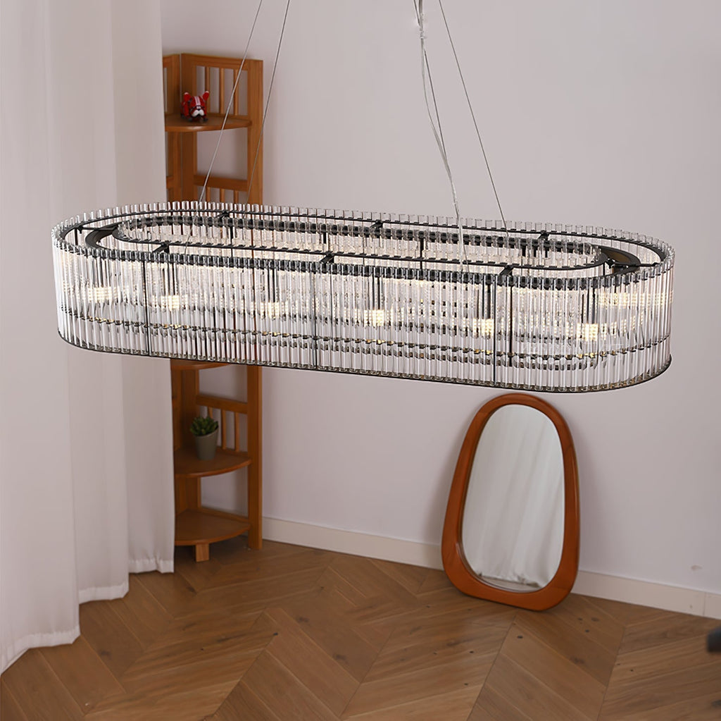 Lustra Suspension en Verre Tube Anneau Moderne Luxe - Neutralighting