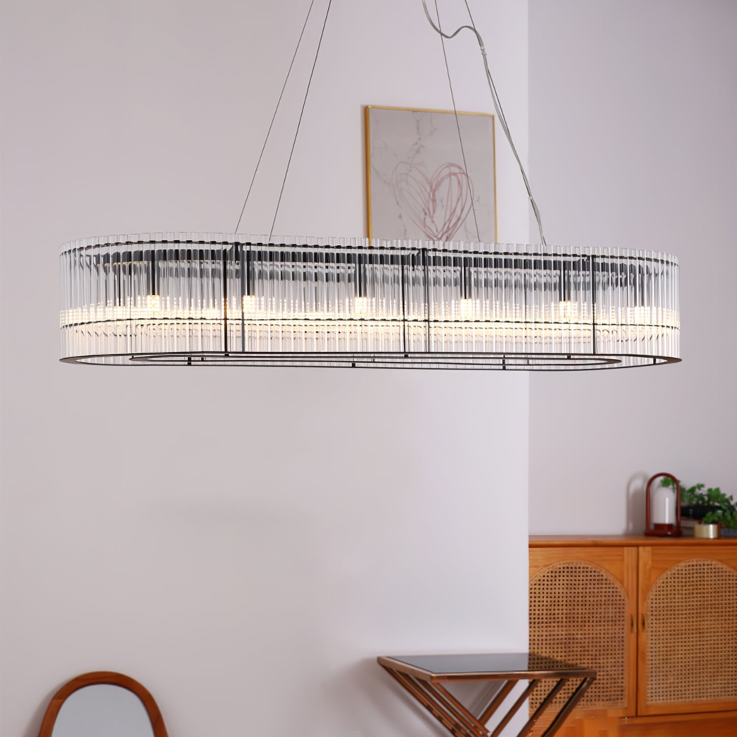 Lustra Suspension en Verre Tube Anneau Moderne Luxe - Neutralighting