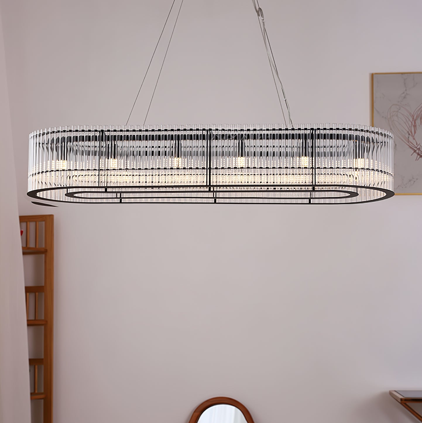 Lustra Suspension en Verre Tube Anneau Moderne Luxe - Neutralighting