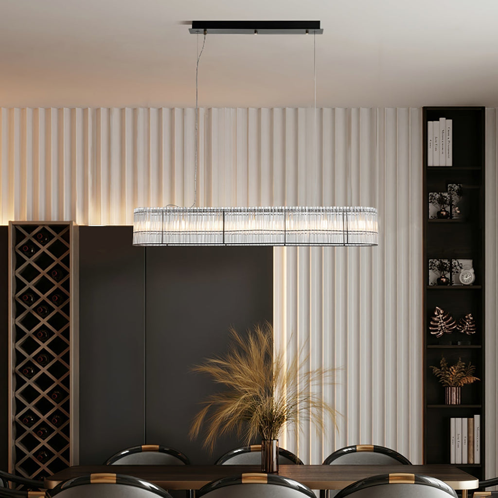 Lustra Suspension en Verre Tube Anneau Moderne Luxe - Neutralighting
