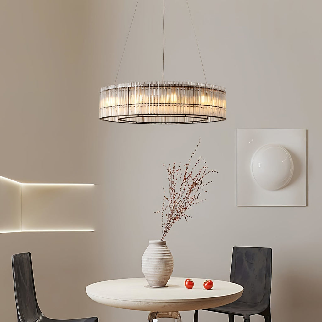 Lustra Suspension en Verre Tube Anneau Moderne Luxe - Neutralighting