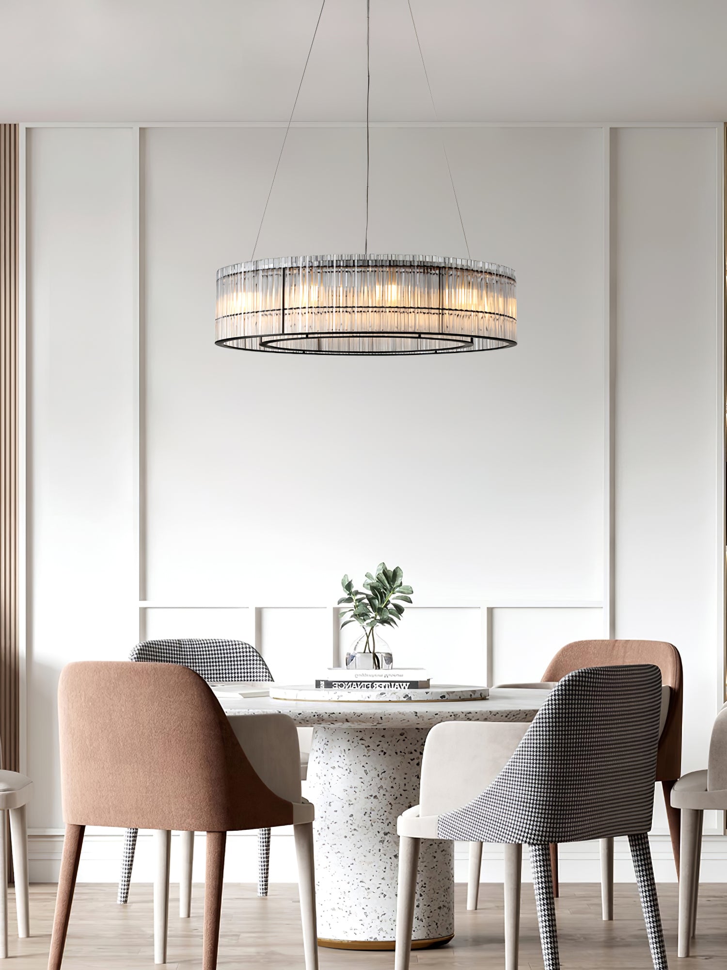 Lustra Suspension en Verre Tube Anneau Moderne Luxe - Neutralighting