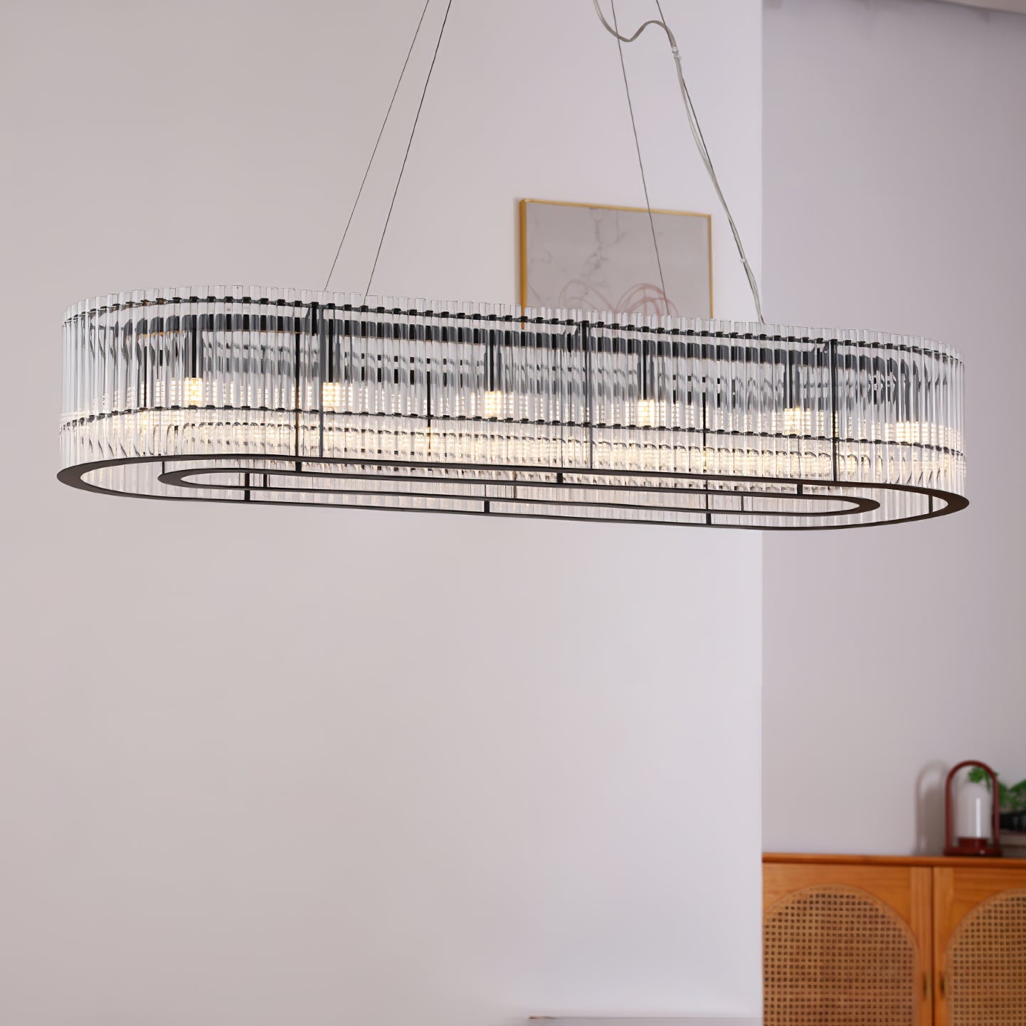 Lustra Suspension en Verre Tube Anneau Moderne Luxe - Neutralighting