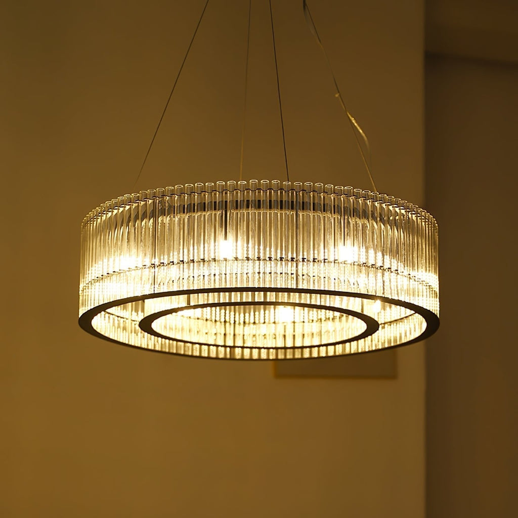 Lustra Suspension en Verre Tube Anneau Moderne Luxe - Neutralighting