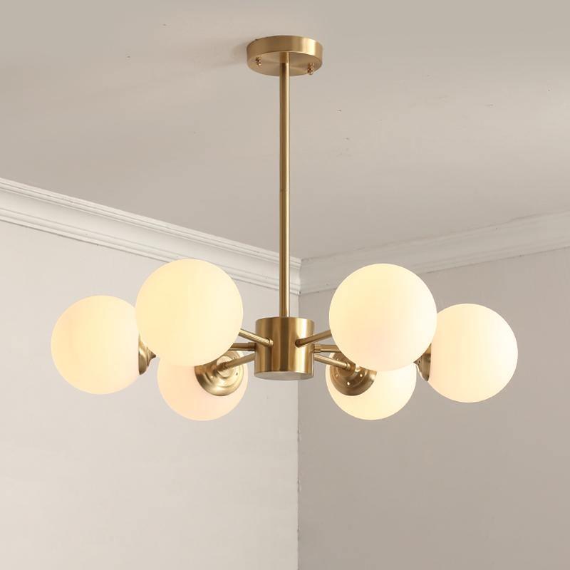Lustra Chandelier en Laiton Verre Opale - Neutralighting
