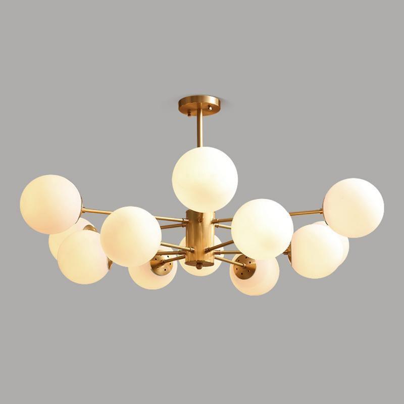Lustra Chandelier en Laiton Verre Opale - Neutralighting