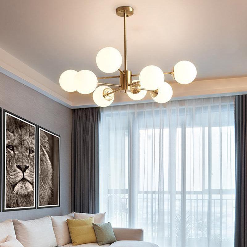 Lustra Chandelier en Laiton Verre Opale - Neutralighting