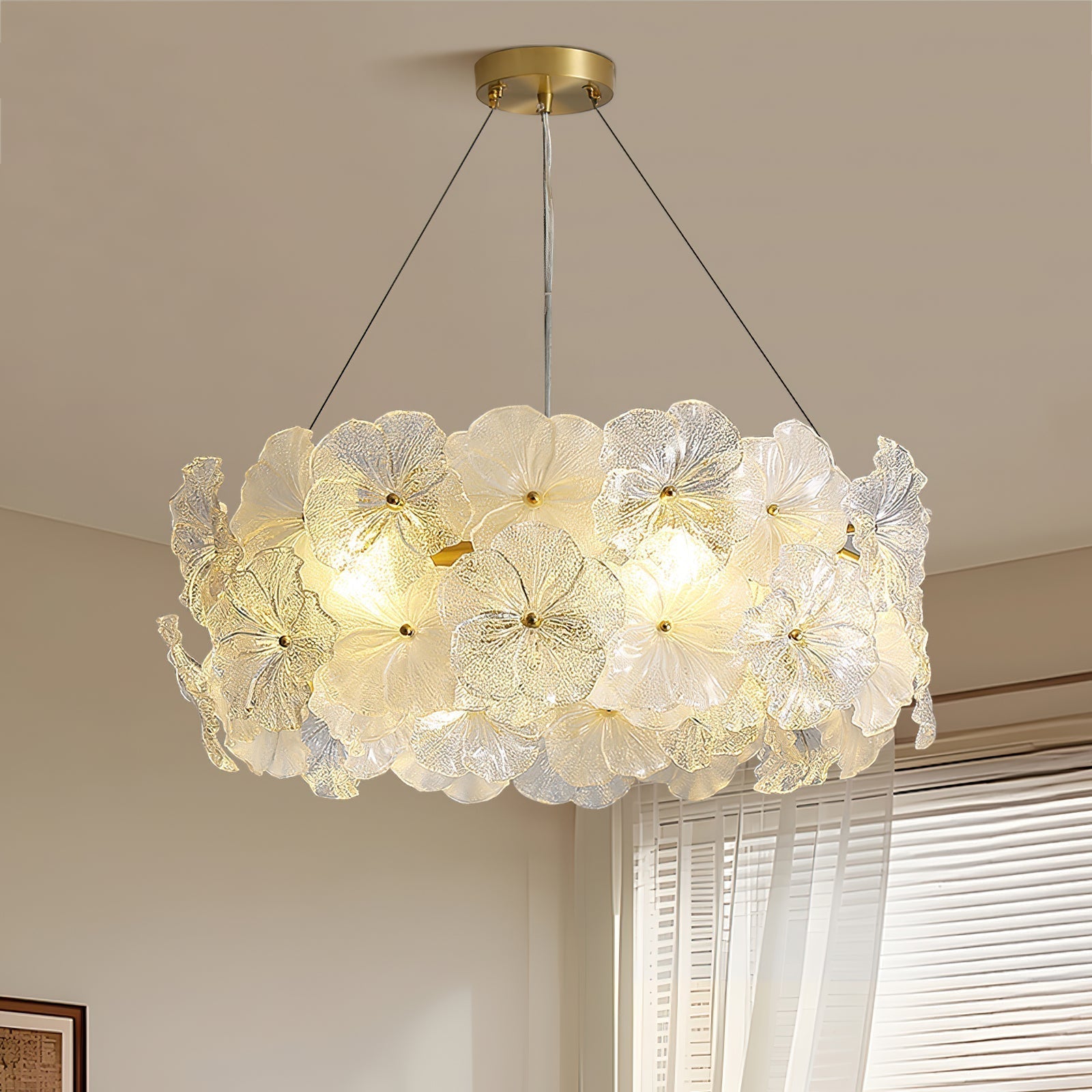 Glezen Lustre Verre Pétale Floral - Neutralighting
