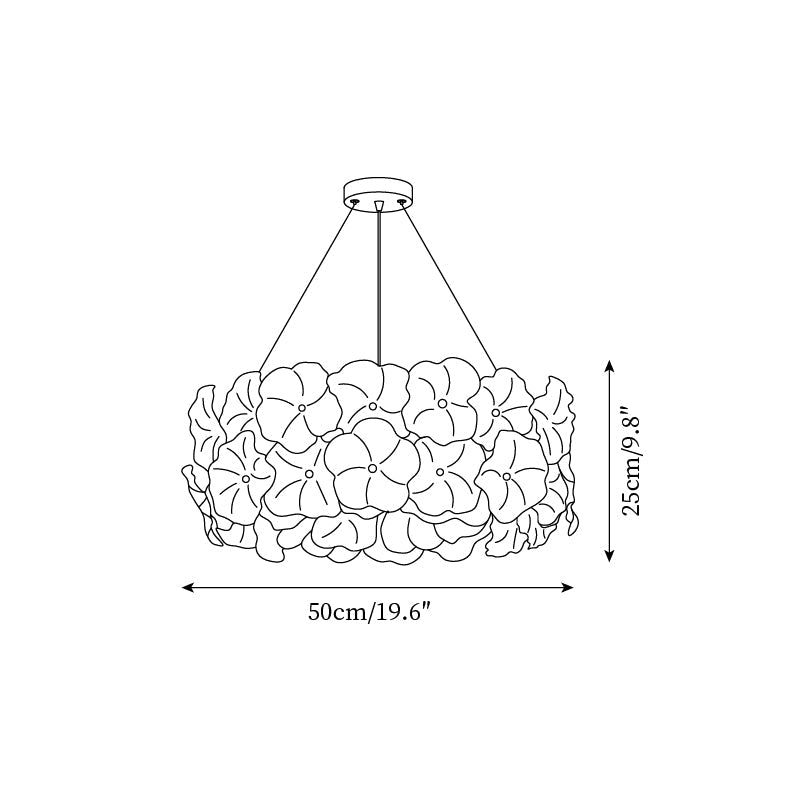 Glezen Lustre Verre Pétale Floral - Neutralighting