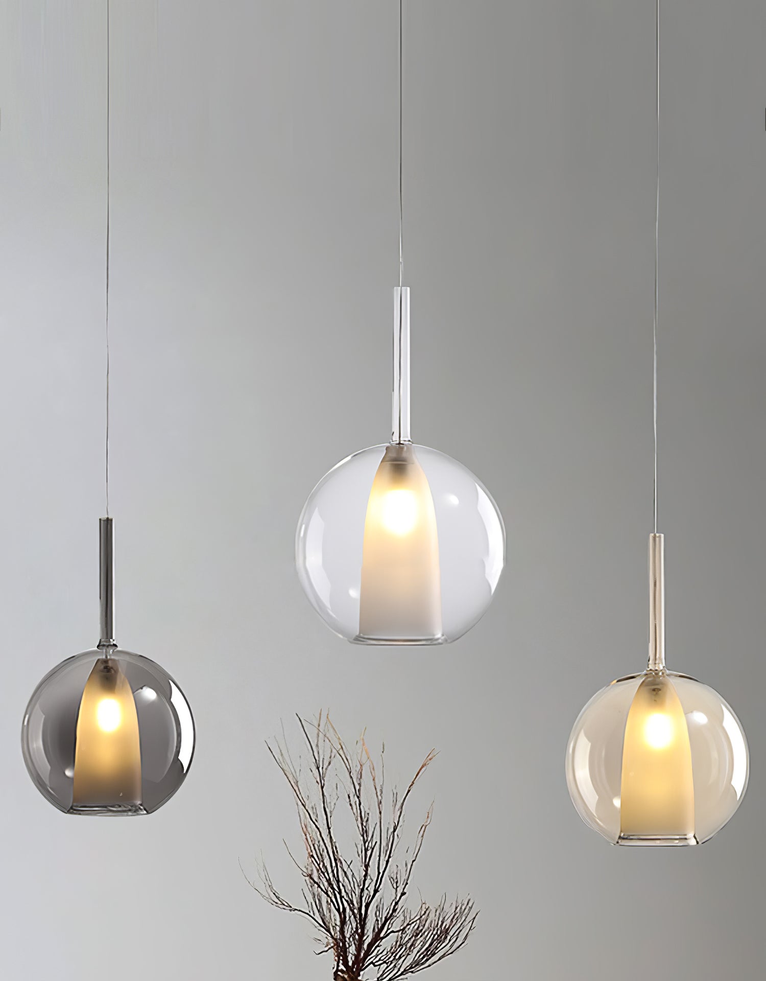 Lustra Suspension en Verre Fumé Rond - Neutralighting